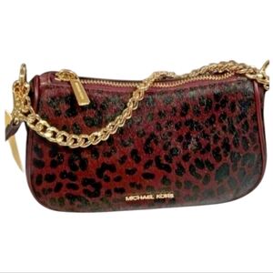 Michael Kors Carmela Leather Small Handbag‎ Crossbody Purse Bag (Oxblood Multi)